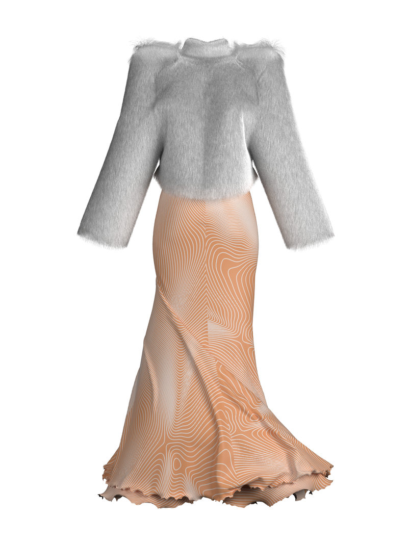 Frequency dress & fur coat