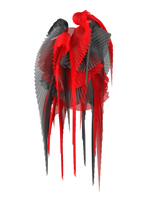 Pleated wings red/black