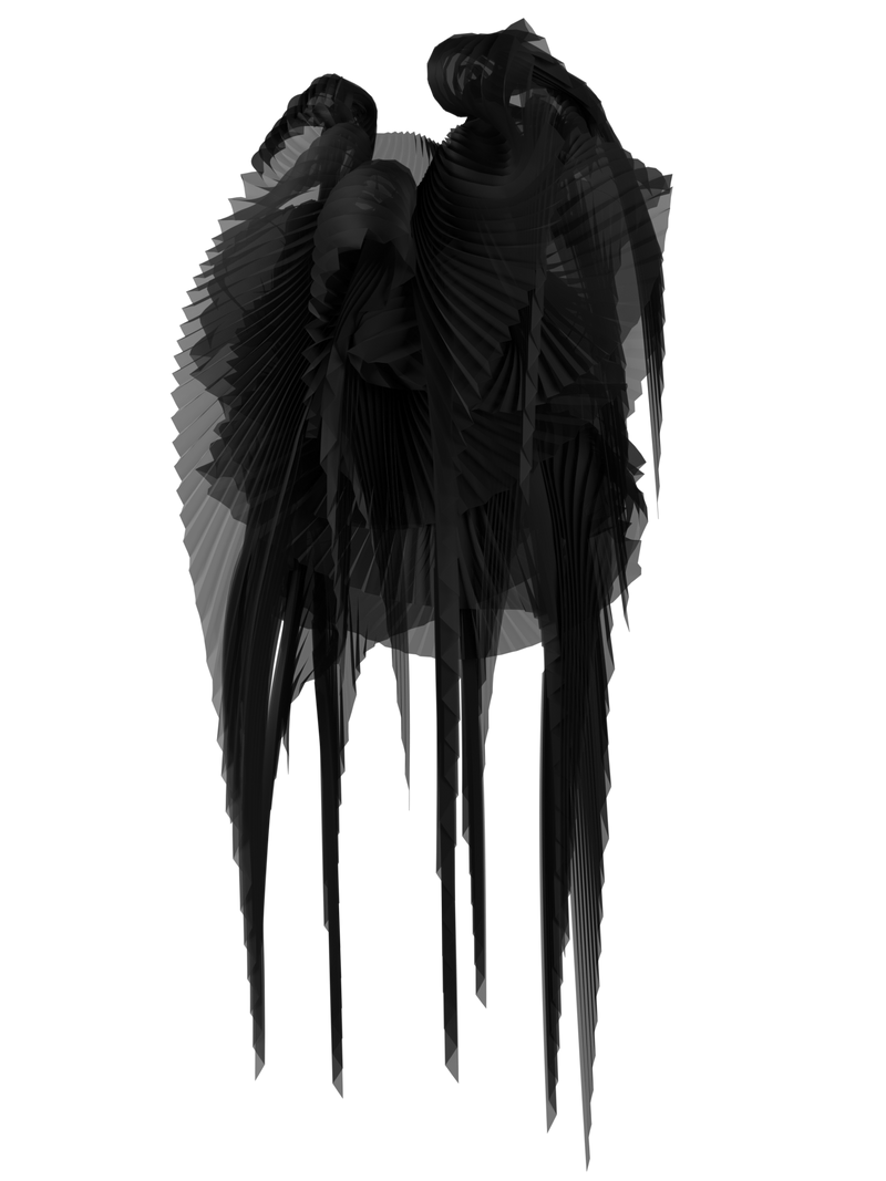 Pleated wings black