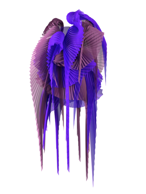 Pleated wings purple