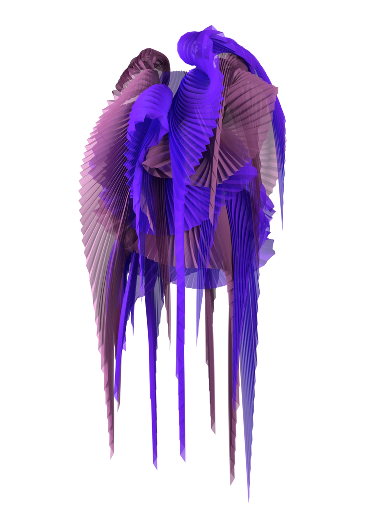 Pleated wings purple