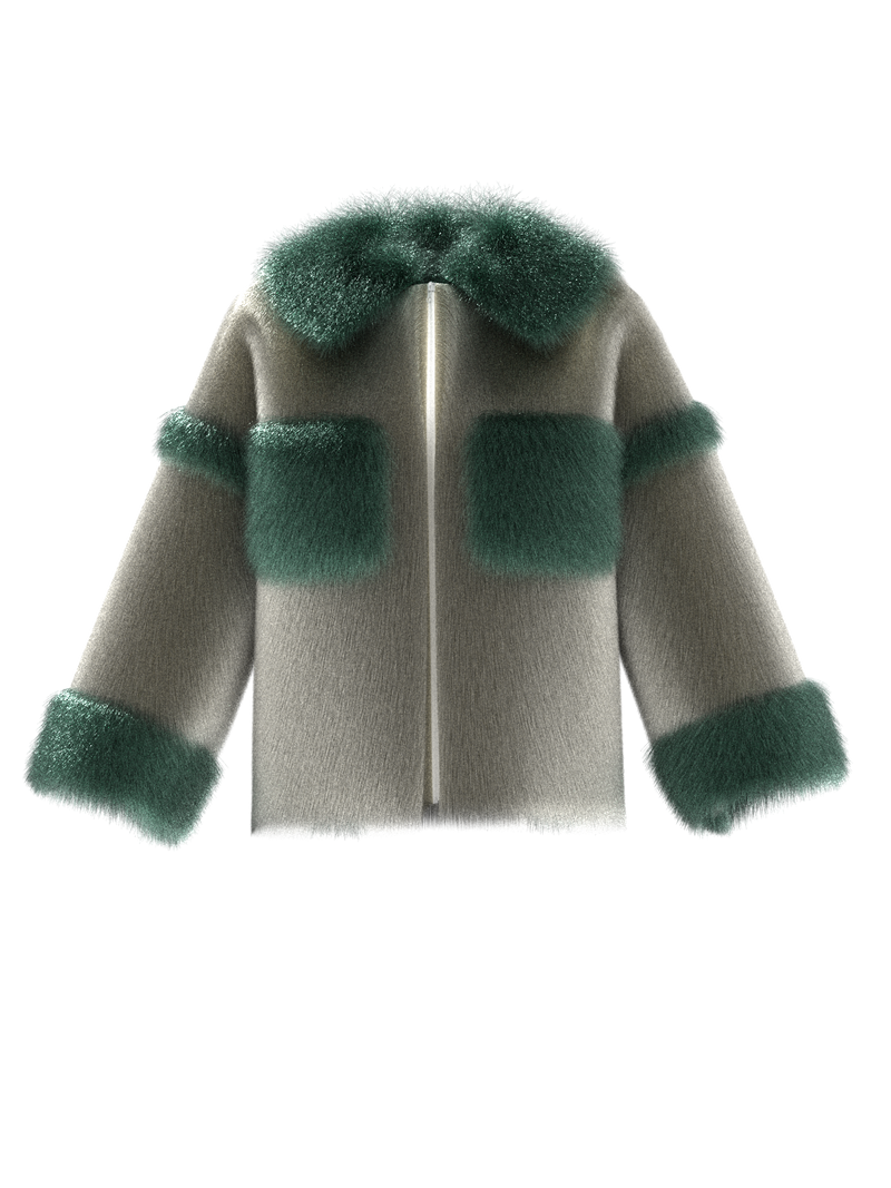 Grey Crop Furcoat