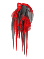 Pleated wings red/black