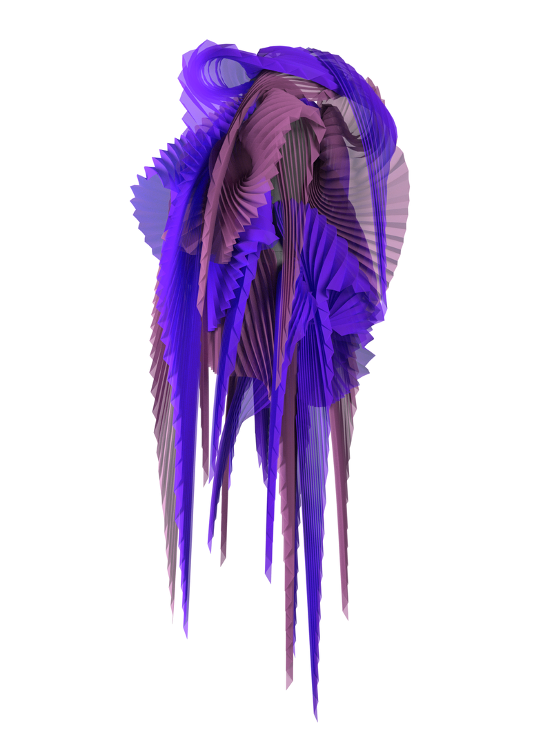 Pleated wings purple