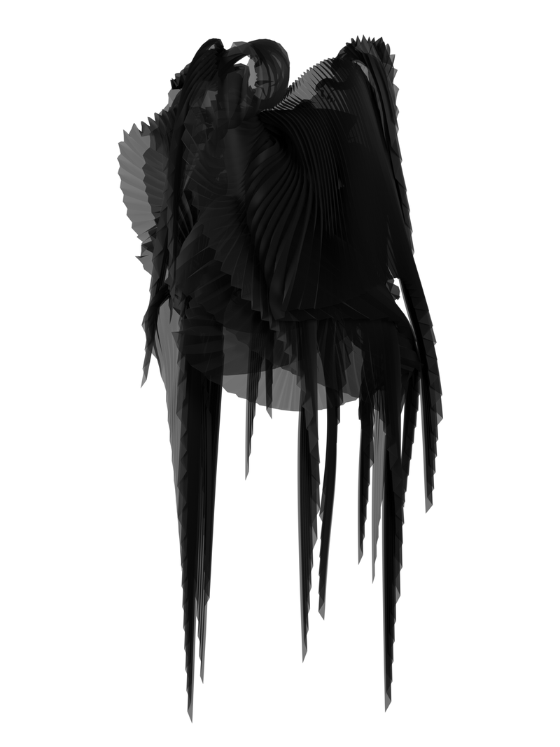 Pleated wings black