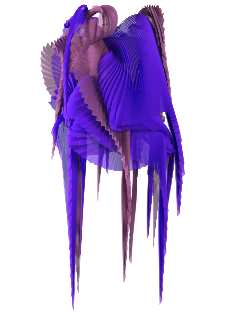 Pleated wings purple