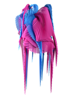 Pleated wings pink/blue