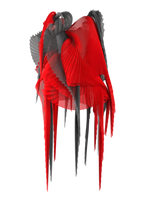 Pleated wings red/black