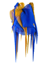 Pleated wings yellow/blue