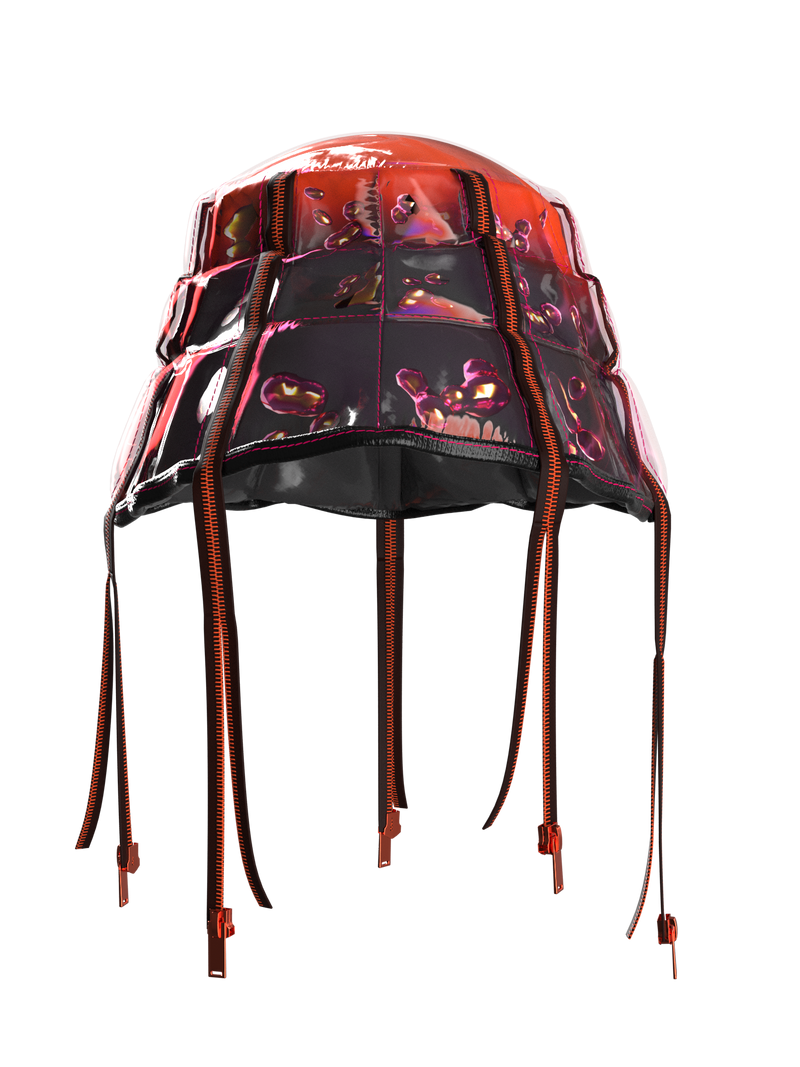 PUFFER BUCKET-HAT RED