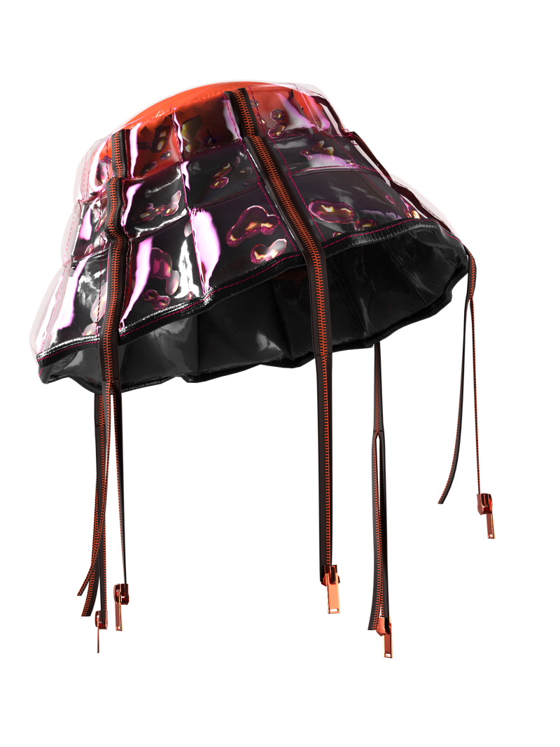 PUFFER BUCKET-HAT RED