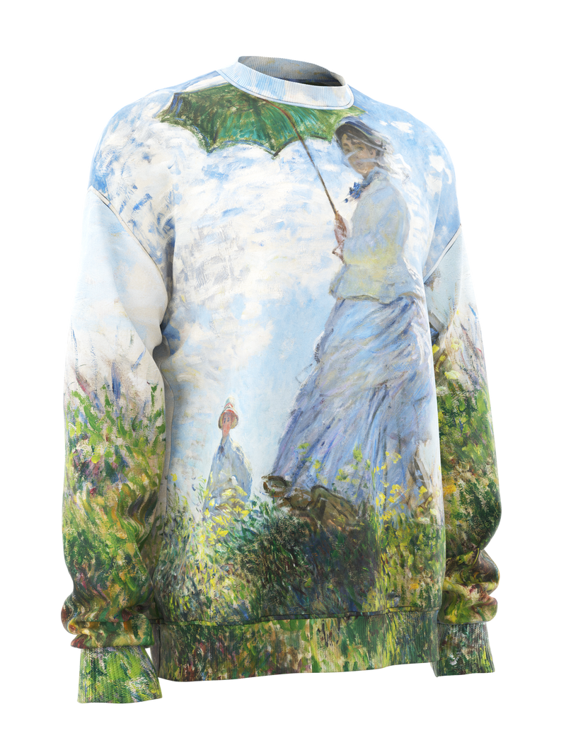 Sweatshirt - Woman with a Parasol - Madame Monet and Her Son