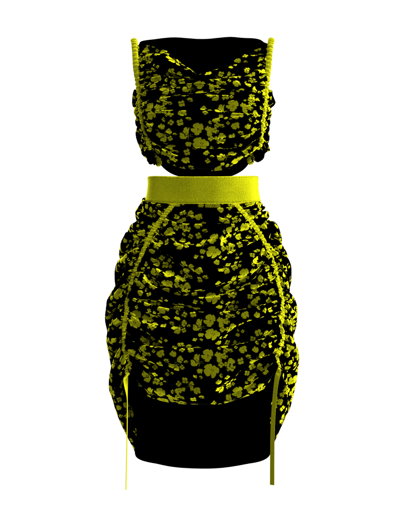 VICTORIA FLORAL CROP TOP AND MINI SET