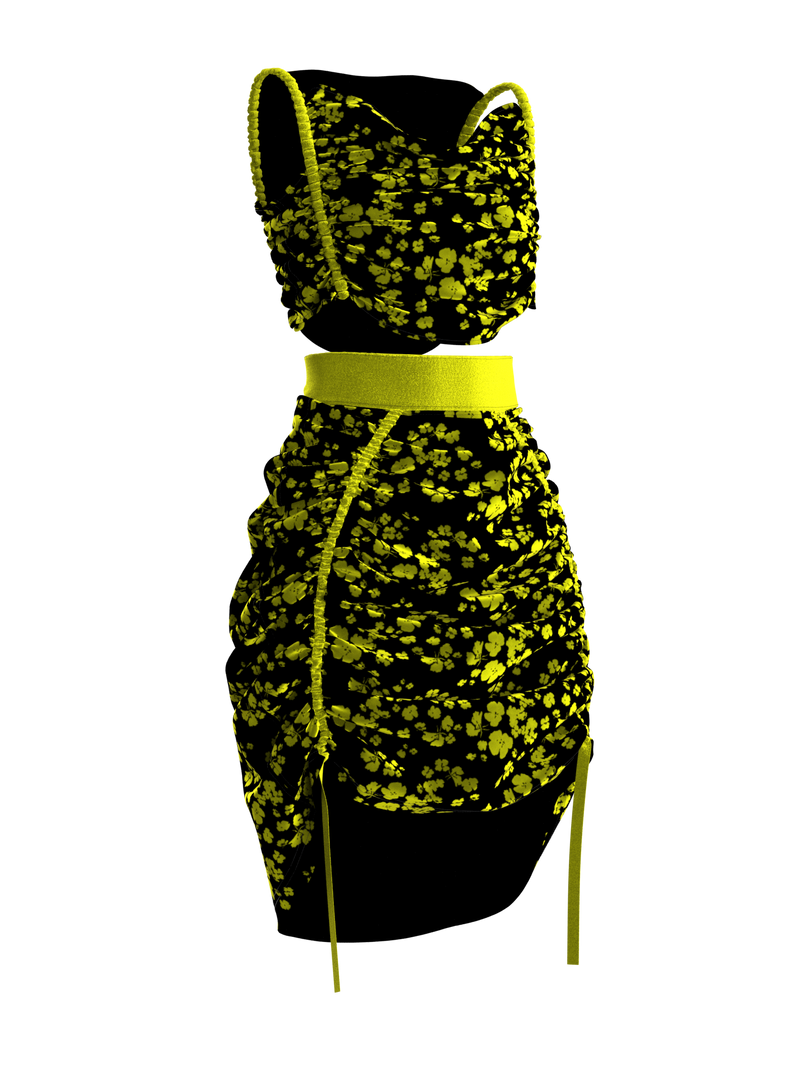 VICTORIA FLORAL CROP TOP AND MINI SET