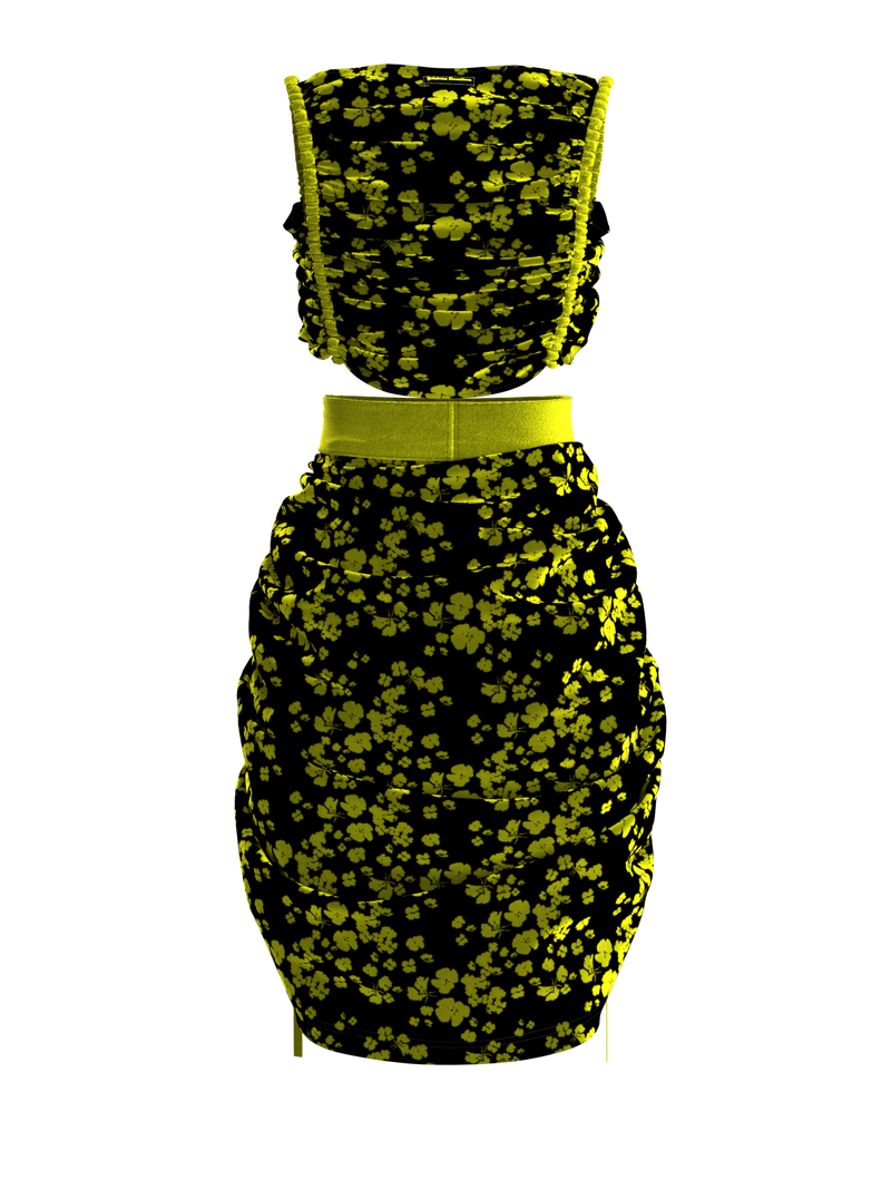 VICTORIA FLORAL CROP TOP AND MINI SET