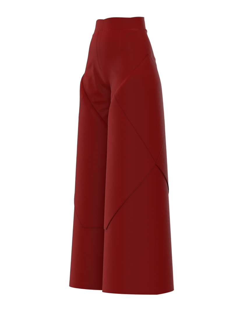 Geometric pants red