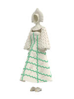 Dress with green zigzag