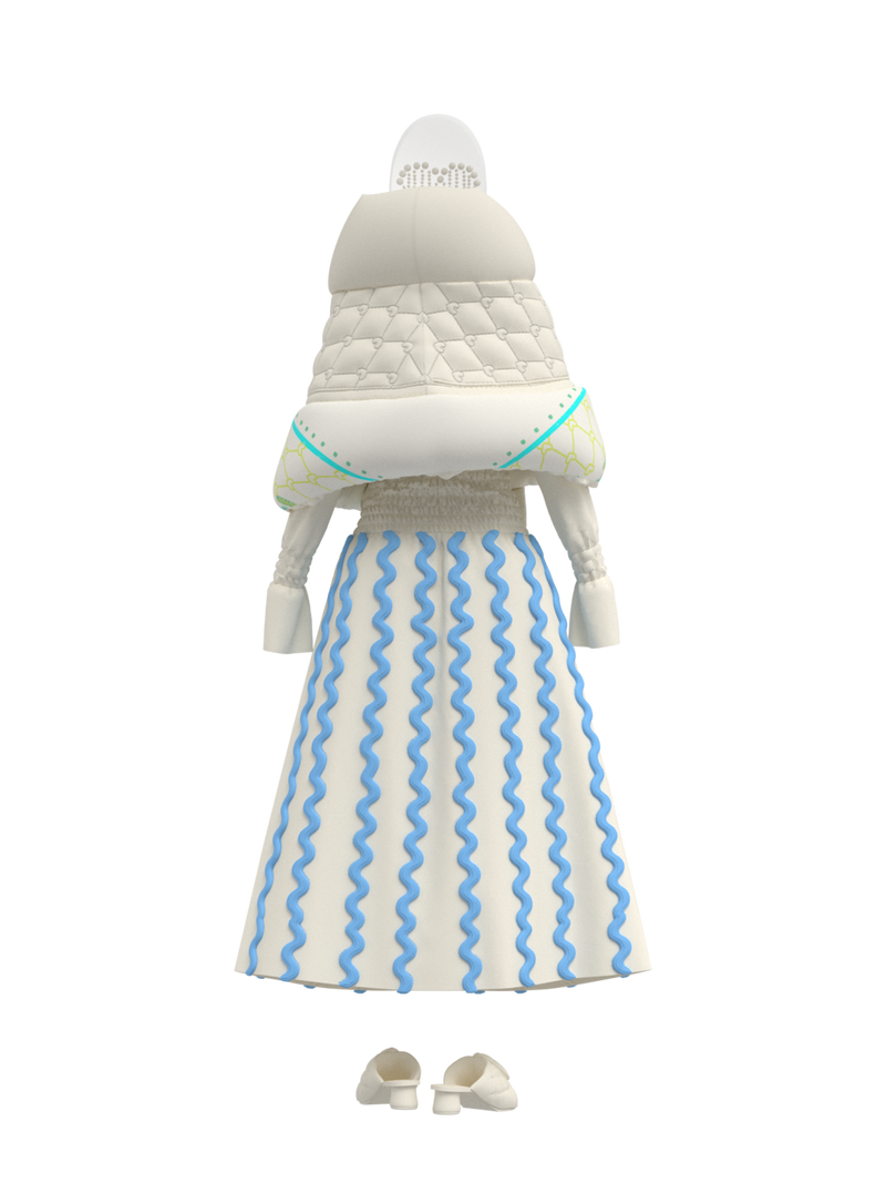 Dress with blue zigzag