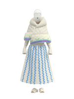 Dress with blue zigzag