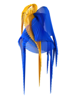 Pleated wings yellow/blue