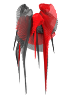 Pleated wings red/black