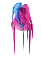 Pleated wings pink/blue