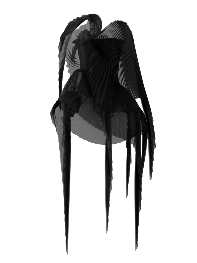 Pleated wings black