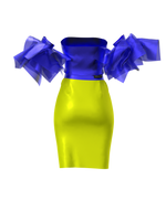 Laura Daili: Blue Yellow Fashion Fighter Dress