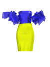 Laura Daili: Blue Yellow Fashion Fighter Dress