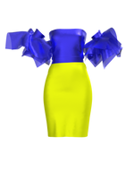 Laura Daili: Blue Yellow Fashion Fighter Dress