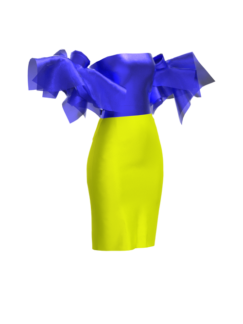 Laura Daili: Blue Yellow Fashion Fighter Dress