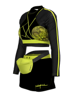 two-piece sport wear with shorts & banana bag