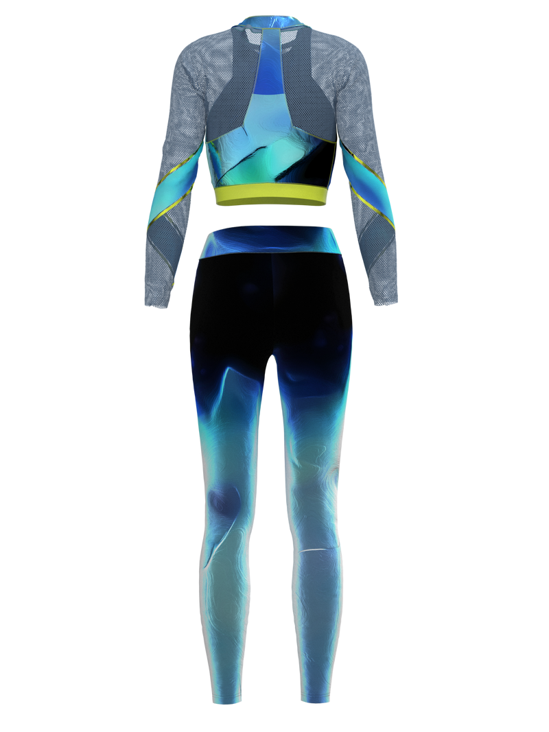 reflective tight pants sport suit