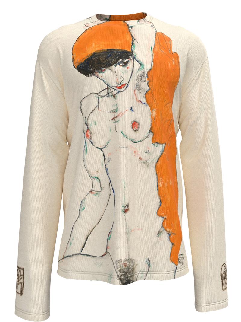 Longsleeve - Standing Nude with Orange Drapery