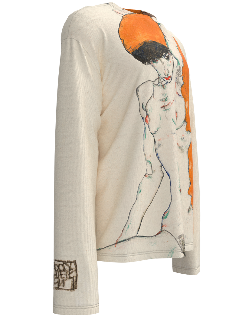 Longsleeve - Standing Nude with Orange Drapery