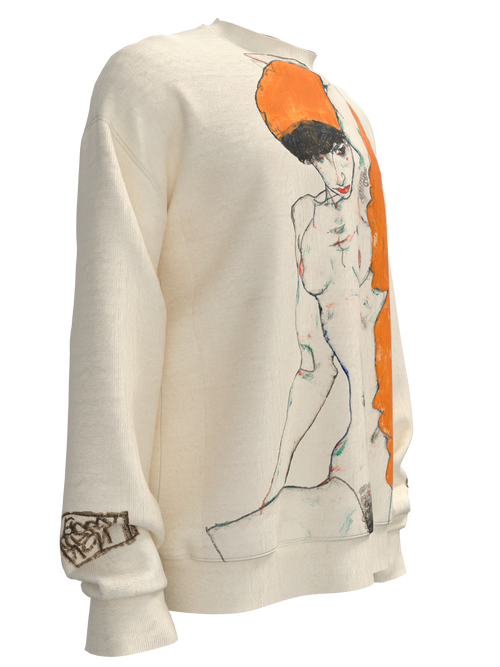 Sweatshirt - Standing Nude with Orange Drapery