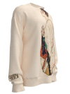 Sweatshirt - Standing Nude woman with a Patterned Robe