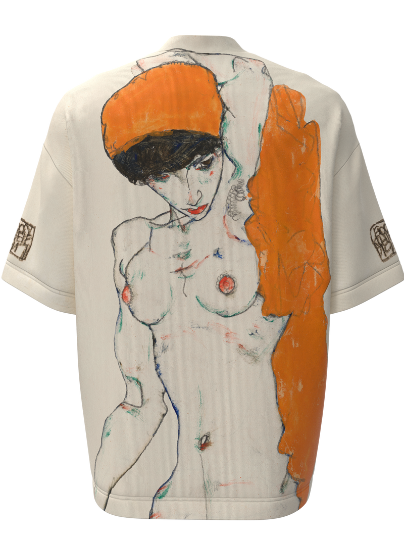 T-shirt - Standing Nude with Orange Drapery