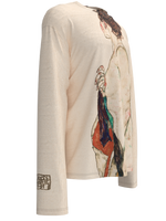 Longsleeve - Standing Nude woman with a Patterned Robe