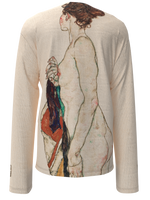 Longsleeve - Standing Nude woman with a Patterned Robe