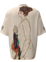 T-shirt - Standing Nude woman with a Patterned Robe