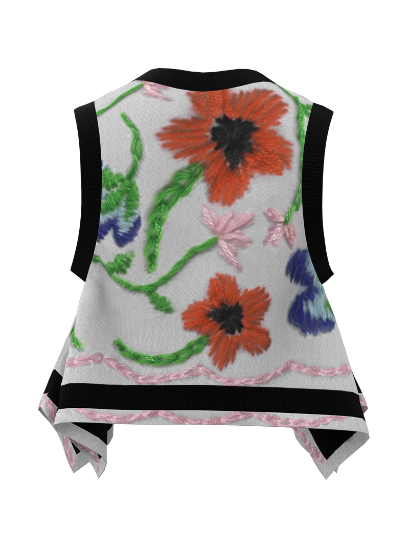 Embroidered Sweater Vest