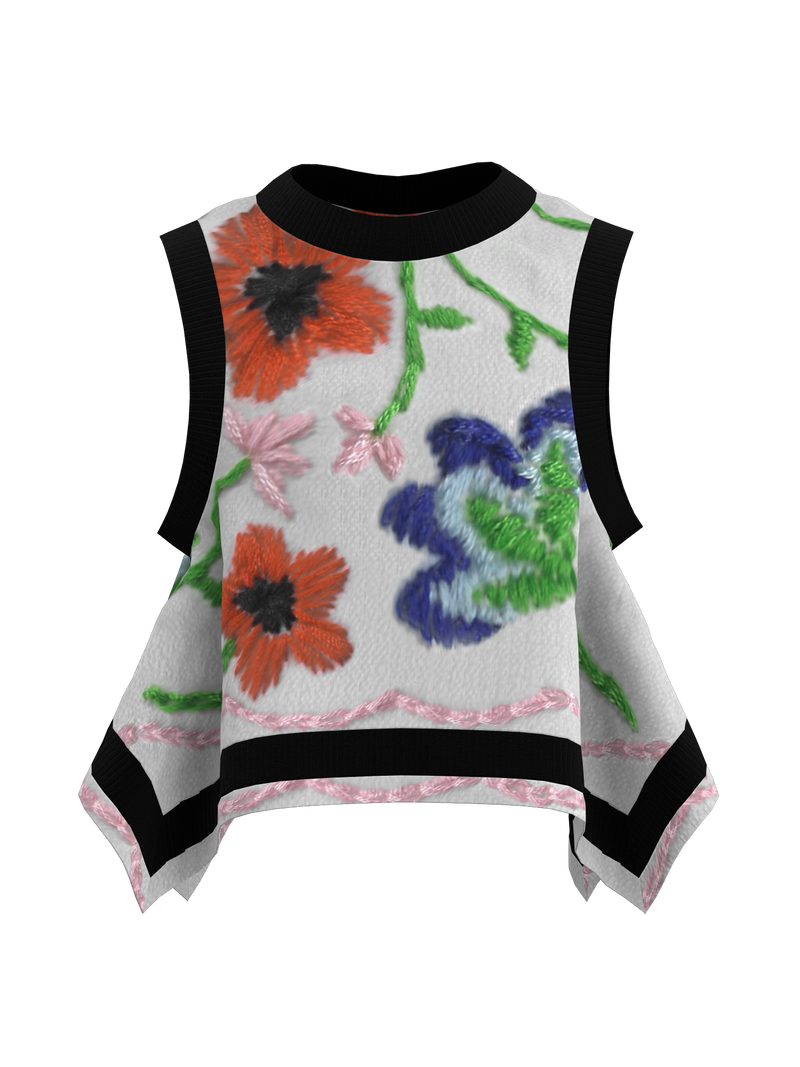 Embroidered Sweater Vest