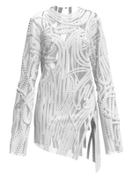 White hand braided sweater