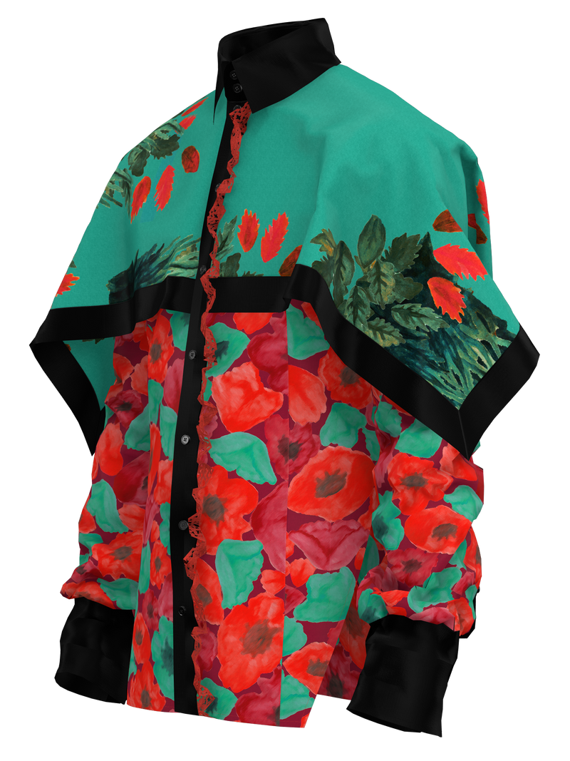 Floral Capelet Shirt