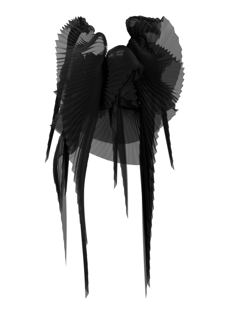 Pleated wings black