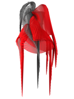 Pleated wings red/black