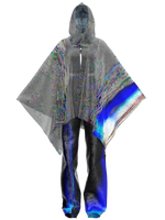 GRADIENT NOISE PONCHO WITH SPACE TEXTURED PANTS