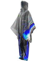 GRADIENT NOISE PONCHO WITH SPACE TEXTURED PANTS