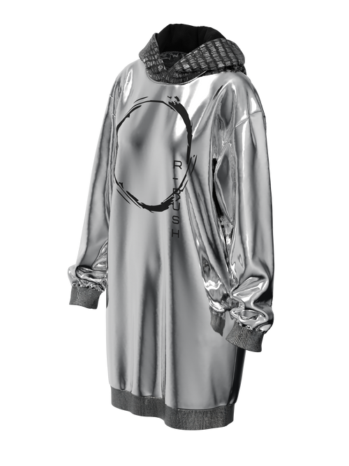 Metal hoodie-dress